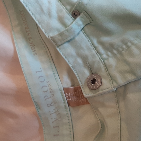 Liverpool Jeans Company teal colored jeans size 12 - Picture 2 of 4